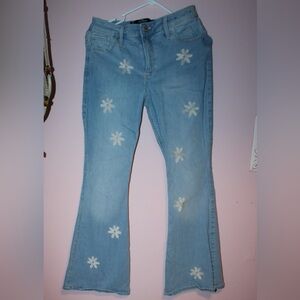 Floral flared jeans